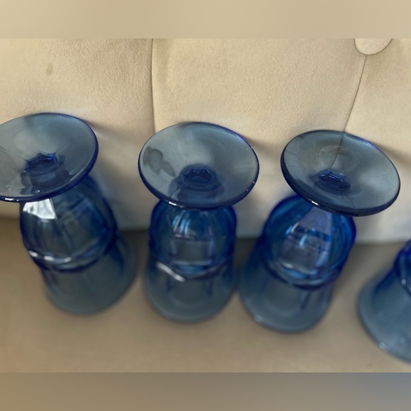 Vintage Fostoria Argus Blue Ice Tea Glasses Set Of 5 Argus Blue (Stem 2770) - Picture 5 of 12